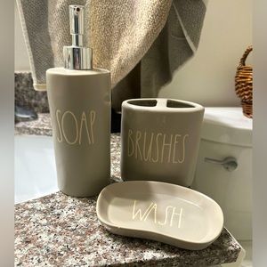 Rae Dunn Gray Bathroom Set